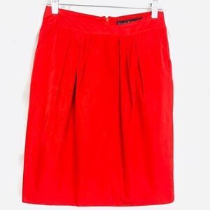 Yigal Azrouel Red Pleated Skirt with Pockets Sz 2